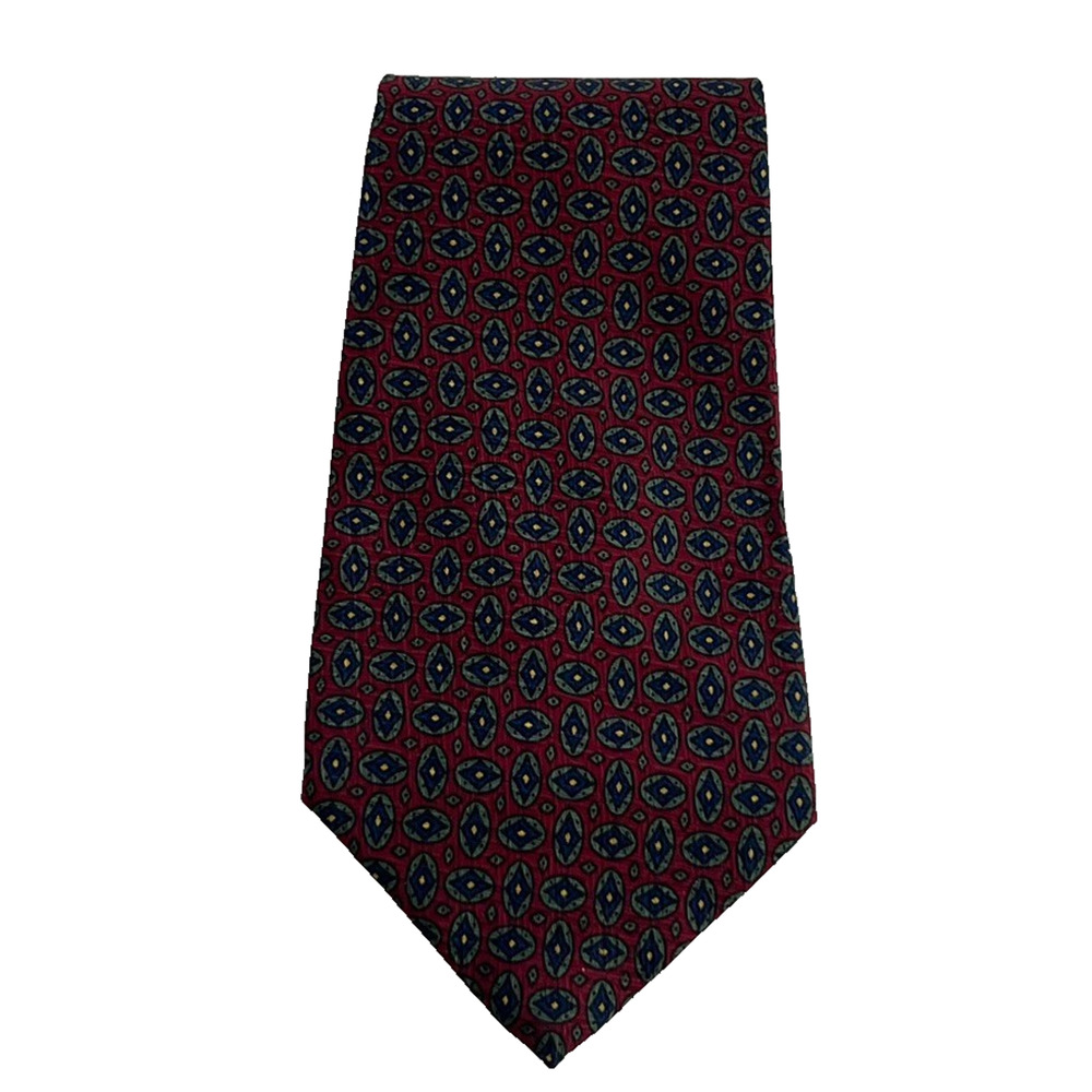 Polo By Ralph Lauren Necktie Mens Silk Vintage Multicolor Diamonds Handmade USA